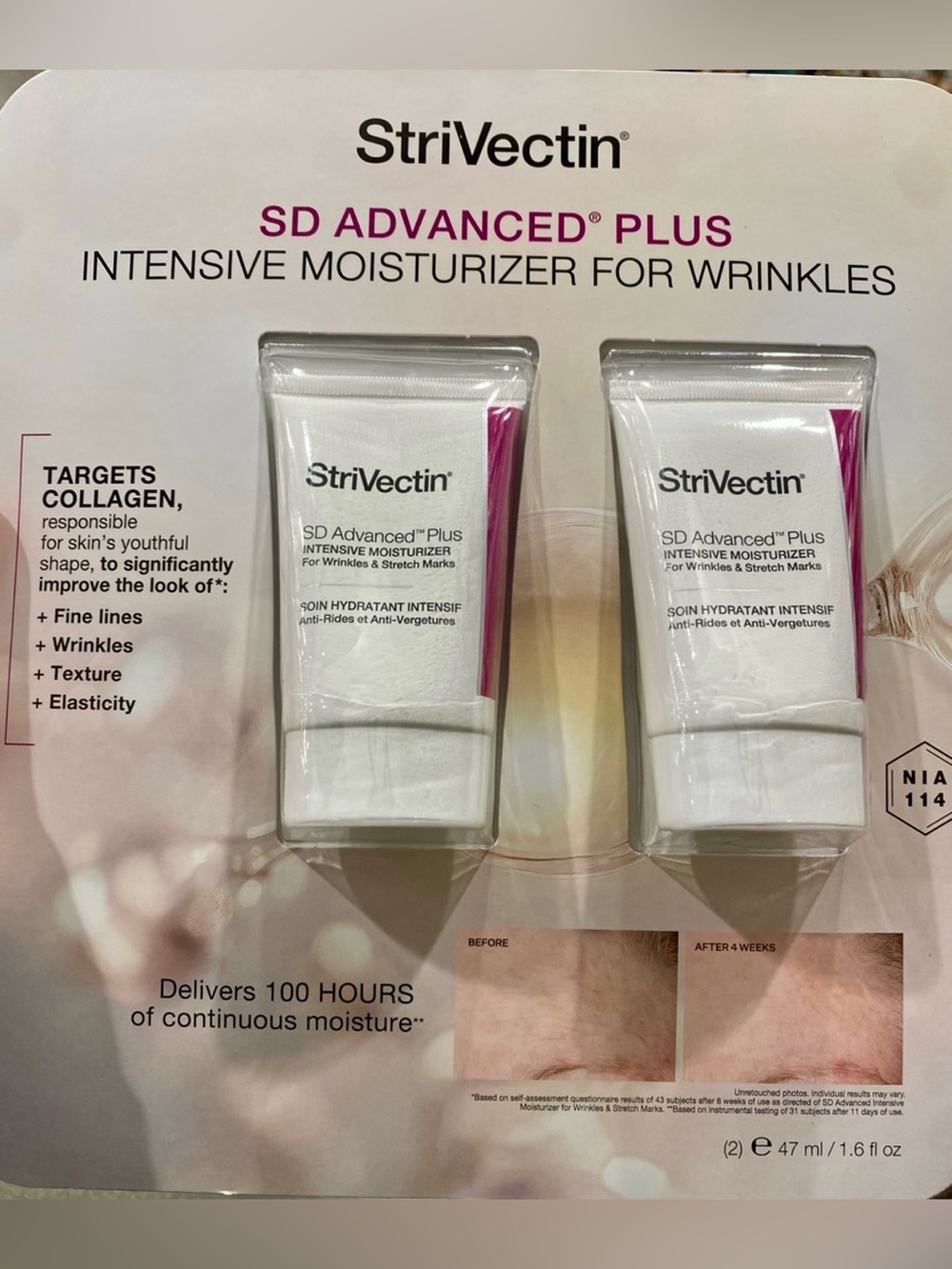 2x StriVectin SD Advanced Plus 1.6 Oz Intensive 100Hrs Moisturizing Conc Wrinkle